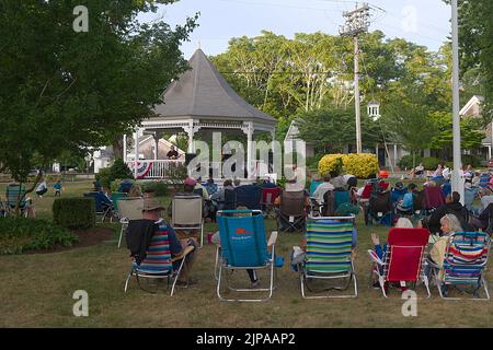 Concert d'été à Dennis Village, Dennis, Massachusetts, sur Cape Cod, États-Unis Banque D'Images