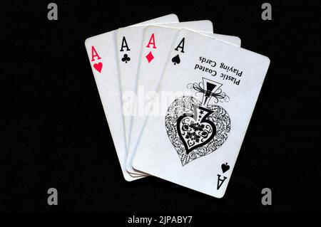Main d'as cartes à jouer Banque D'Images