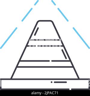 icône de route de la ligne conique, symbole de contour, illustration vectorielle, signe de concept Illustration de Vecteur