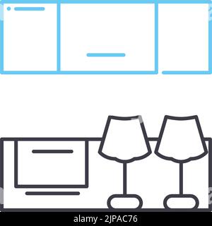 icône de ligne de cuisine, symbole de contour, illustration vectorielle, signe de concept Illustration de Vecteur