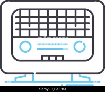 icône de ligne de radio d'origine, symbole de contour, illustration vectorielle, signe de concept Illustration de Vecteur