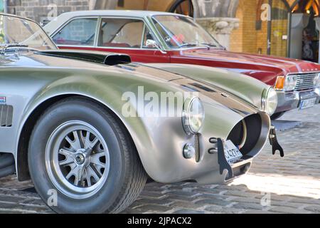 Shelby Cobra 427 SC des années 60 à l'exposition oldtimer de Cologne, vue détaillée du côté en face Banque D'Images