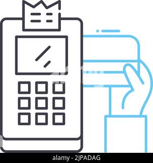 icône de ligne de machine de paiement, symbole de contour, illustration de vecteur, signe de concept Illustration de Vecteur