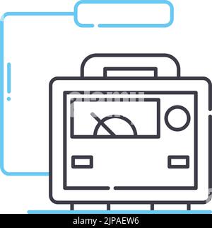 icône de ligne du détecteur de rayonnement, symbole de contour, illustration vectorielle, signe de concept Illustration de Vecteur