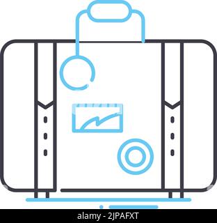 icône de la ligne de sacs touristiques, symbole de contour, illustration vectorielle, signe de concept Illustration de Vecteur