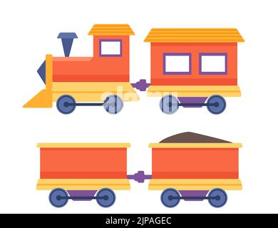 Illustration vectorielle de dessin animé de train de jouets. Illustration de Vecteur