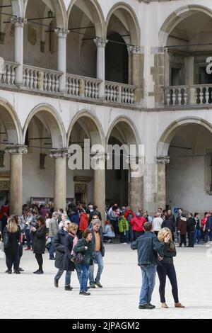 Le Château Royal de Wawel, Cracovie, Pologne. Banque D'Images