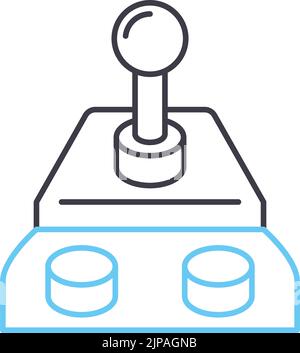 icône de ligne de joystick racer, symbole de contour, illustration vectorielle, signe de concept Illustration de Vecteur