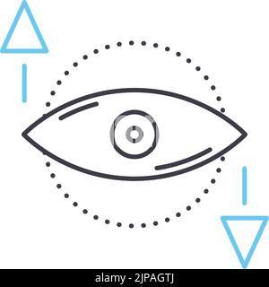 icône de ligne de vues opposées, symbole de contour, illustration vectorielle, signe de concept Illustration de Vecteur