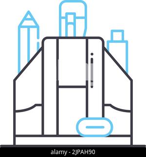 icône de ligne d'accessoire de bureau, symbole de contour, illustration vectorielle, signe de concept Illustration de Vecteur