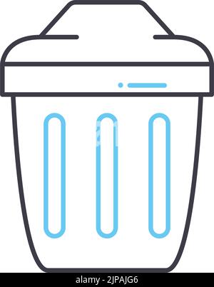 icône de ligne de corbeille, symbole de contour, illustration vectorielle, signe de concept Illustration de Vecteur