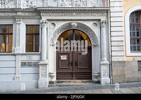 DAS Bibliche Haus, Neißstraße 29, Görlitz ist ein Bürgerhaus in der Görlitzer Altstadt. 16.08.2022 Banque D'Images