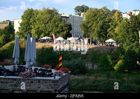 Parc alimentaire de la der à Zgorzelec von Görlitz aus gesehen am 16.08.2022 Banque D'Images
