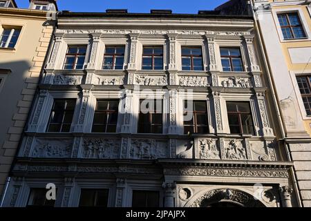 DAS Bibliche Haus, Neißstraße 29, Görlitz ist ein Bürgerhaus in der Görlitzer Altstadt. 16.08.2022 Banque D'Images