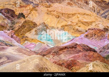 Artistes Palette colorée, Bad Lands Artists Drive Parc national de la Vallée de la mort, Californie, Amérique du Nord, États-Unis Banque D'Images