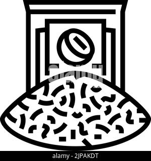 illustration vectorielle de l'icône de la ligne des flocons de noix de coco Illustration de Vecteur