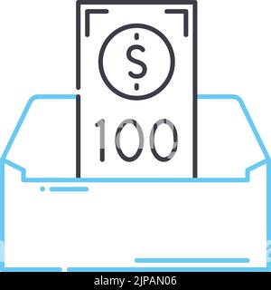 récompense de l'icône de ligne de corruption, symbole de contour, illustration de vecteur, signe de concept Illustration de Vecteur