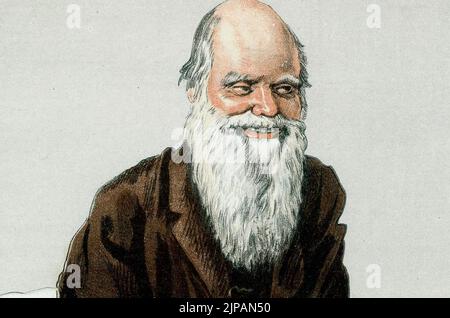 CHARLES DARWIN (1809-1882) naturaliste anglais dans un dessin animé du magazine Vanity Fair en 1871. Banque D'Images