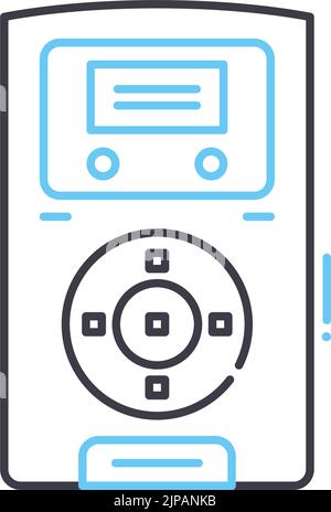 icône de ligne de l'enregistreur vocal, symbole de contour, illustration vectorielle, signe de concept Illustration de Vecteur