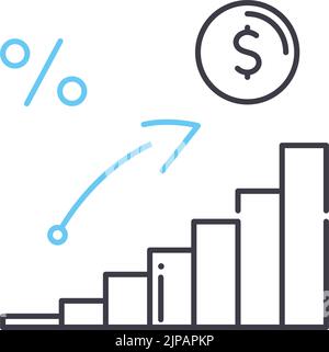 icône de ligne de taux d'intérêt, symbole de contour, illustration vectorielle, signe de concept Illustration de Vecteur