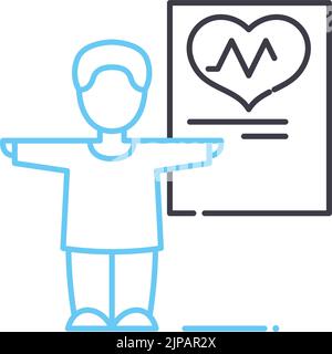 icône de ligne de contrôle physique, symbole de contour, illustration vectorielle, signe de concept Illustration de Vecteur