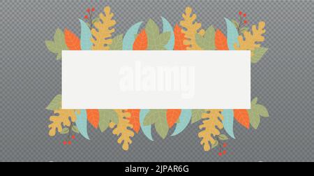 Modèle web d'automne fond transparent avec un emplacement pour votre texte - Illustration vectorielle Illustration de Vecteur
