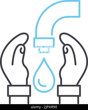 enregistrer l'icône de la ligne d'eau, le symbole de contour, l'illustration vectorielle, le signe de concept Illustration de Vecteur