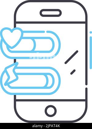 icône de ligne de conception d'interface utilisateur, symbole de contour, illustration vectorielle, signe de concept Illustration de Vecteur