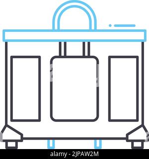 icône de ligne de chauffage, symbole de contour, illustration vectorielle, signe concept Illustration de Vecteur