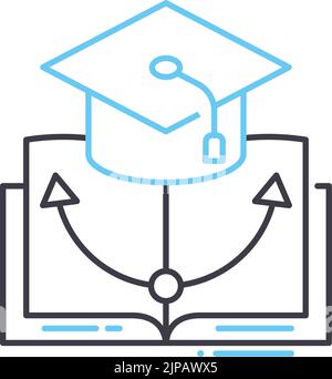 icône de ligne de compétences de transfert, symbole de contour, illustration vectorielle, signe de concept Illustration de Vecteur