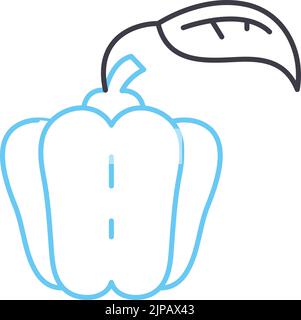 icône représentant une ligne de poivron rouge, symbole de contour, illustration vectorielle, signe de concept Illustration de Vecteur