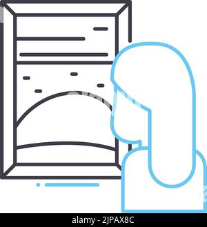 icône de ligne de surveillance, symbole de contour, illustration vectorielle, signe de concept Illustration de Vecteur