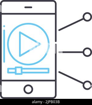icône de ligne de diffusion en direct, symbole de contour, illustration vectorielle, signe de concept Illustration de Vecteur