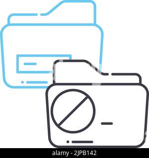 empêcher l'icône de ligne de document, le symbole de contour, l'illustration vectorielle, le signe de concept Illustration de Vecteur