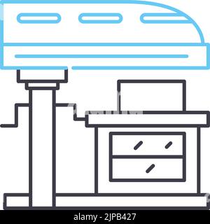 icône de ligne de train à grande vitesse, symbole de contour, illustration vectorielle, signe de concept Illustration de Vecteur