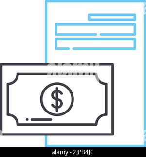 icône de ligne payfoll, symbole de contour, illustration de vecteur, signe de concept Illustration de Vecteur