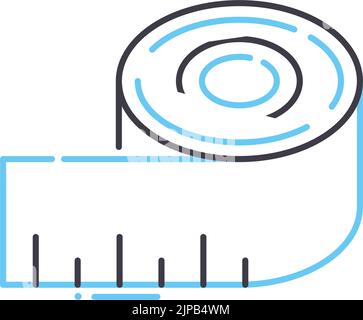 icône de mesure de la ligne de ruban, symbole de contour, illustration vectorielle, signe de concept Illustration de Vecteur