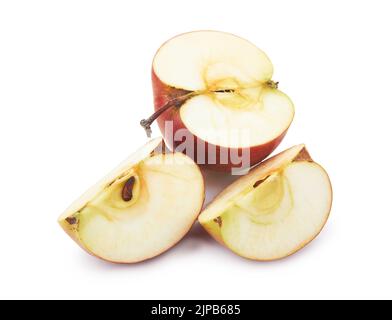 La pomme rouge isolé sur fond blanc Banque D'Images