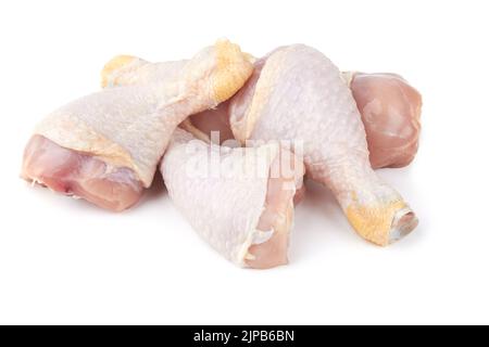 Pattes de poulet isolées sur fond blanc Banque D'Images