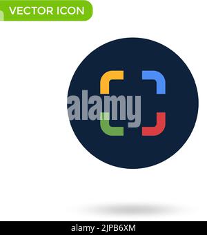 Icône du lecteur de code QR. Icône minimaliste et créative isolée sur fond blanc. Symbole d'illustration vectorielle. Illustration de Vecteur