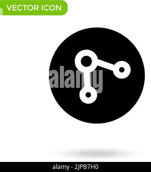 partager l'icône réseau. icône minimaliste et créative isolée sur fond blanc. symbole d'illustration vectorielle. Illustration de Vecteur