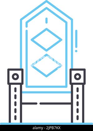 icône de ligne du trône, symbole de contour, illustration vectorielle, signe de concept Illustration de Vecteur