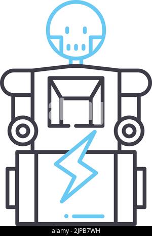 icône de ligne de batterie rechargeable, symbole de contour, illustration vectorielle, signe de concept Illustration de Vecteur