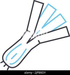 icône de ligne de poireau, symbole de contour, illustration vectorielle, signe de concept Illustration de Vecteur