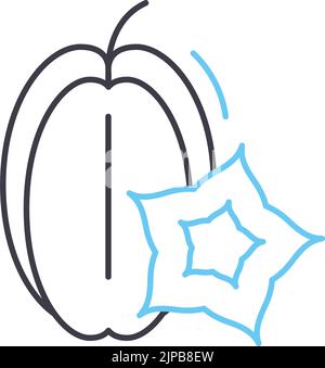 icône de la ligne de pomme en étoile, symbole de contour, illustration vectorielle, signe de concept Illustration de Vecteur