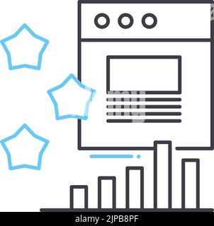 icône de ligne de taux d'impressions, symbole de contour, illustration vectorielle, signe de concept Illustration de Vecteur