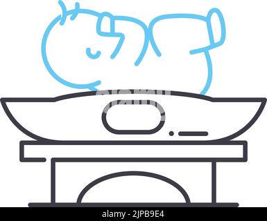 icône de ligne de pondération, symbole de contour, illustration vectorielle, signe de concept Illustration de Vecteur