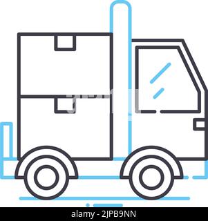 icône de ligne de chariot mobile, symbole de contour, illustration vectorielle, signe de concept Illustration de Vecteur