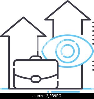 icône de ligne d'investissement à long terme, symbole de contour, illustration vectorielle, signe de concept Illustration de Vecteur