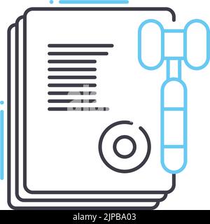 icône de ligne de document légal, symbole de contour, illustration vectorielle, signe de concept Illustration de Vecteur